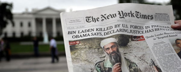 Krant 'Bin Laden Killed...' voor Witte Huis