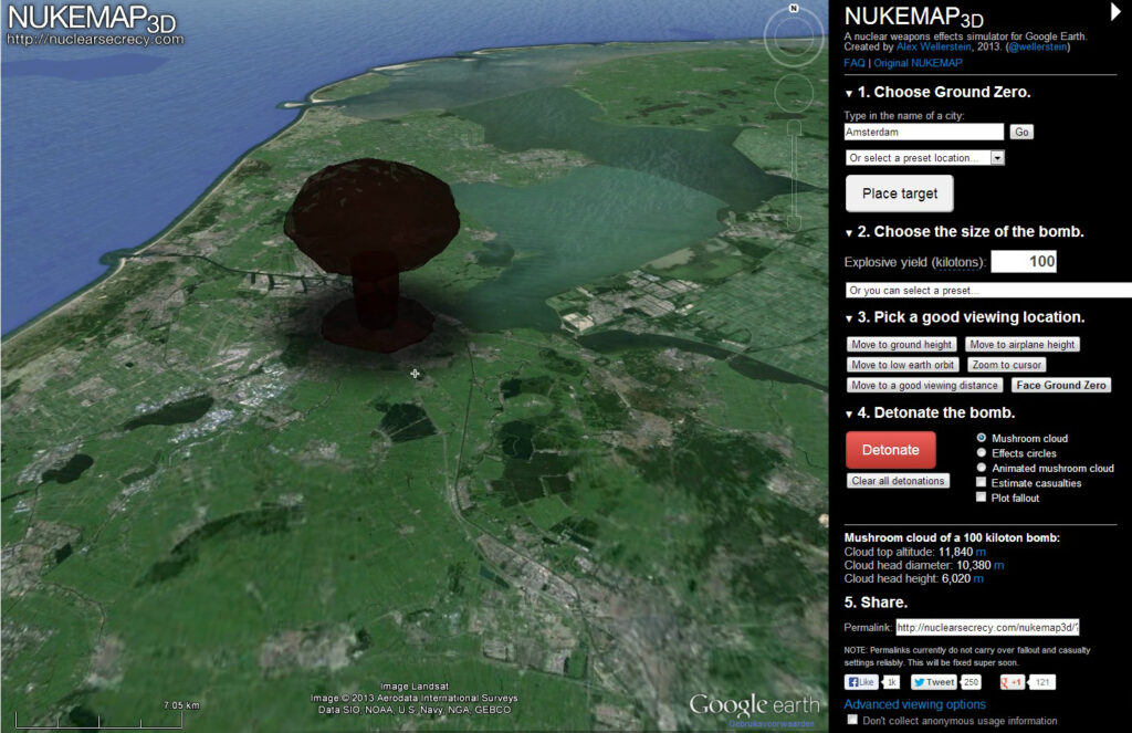 Nukemap Simulator Game Simulator laat effecten atoombom zien - KIJK Magazine