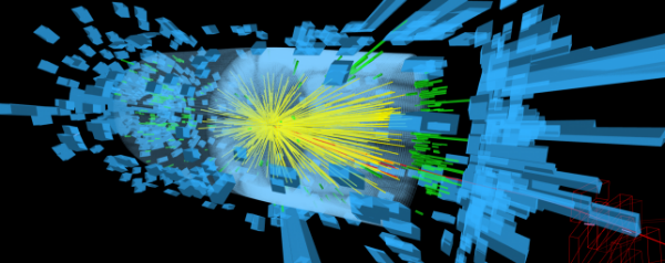 Botsing tussen deeltjes in LHC bij 13 TeV