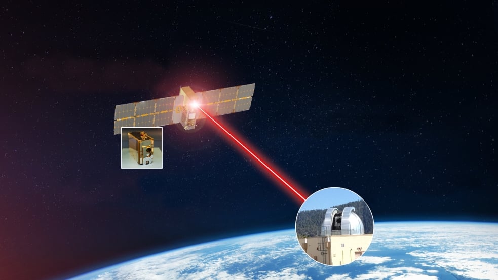 Satelliet stuurtmet TBIRD data via lasers