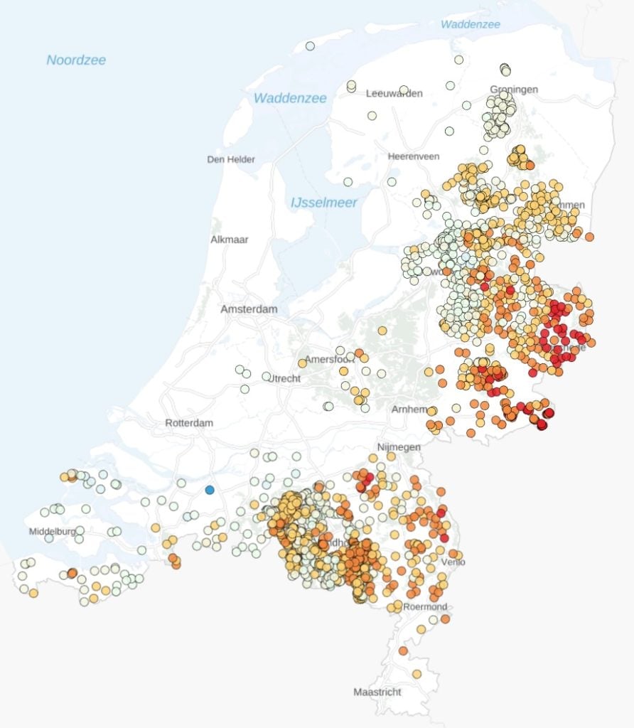 weinig water in oost-nederland