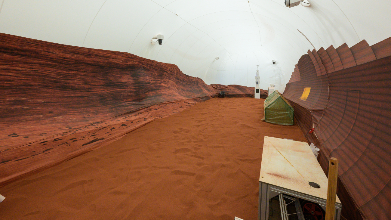 Het buitengebied van de Marsbasis