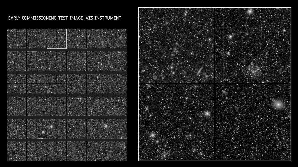 Testfoto's van Euclids VIS-instrument