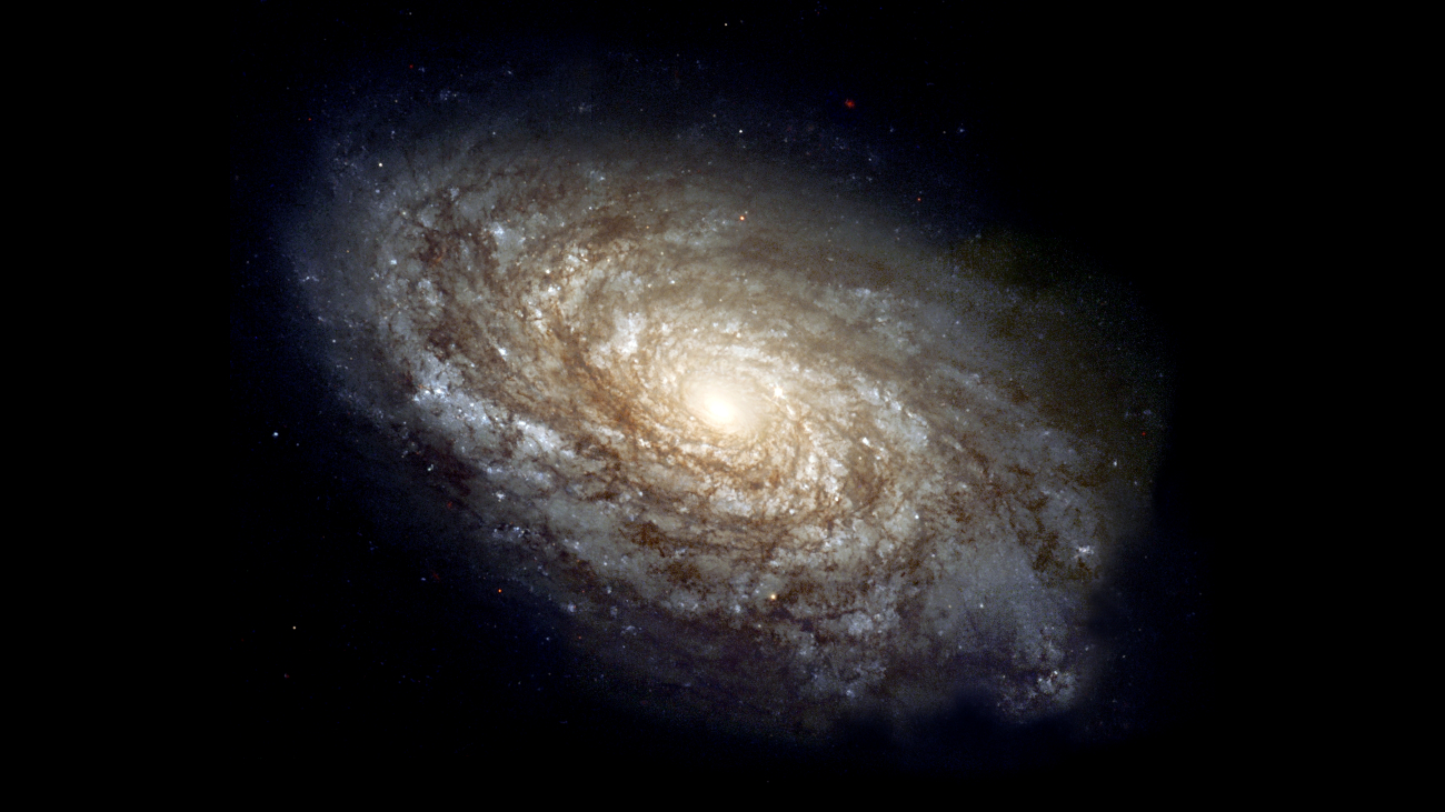 Een sterrenstelsel. Sommige stelsels staan meer dan 13,8 lichtjaar van ons vandaan.