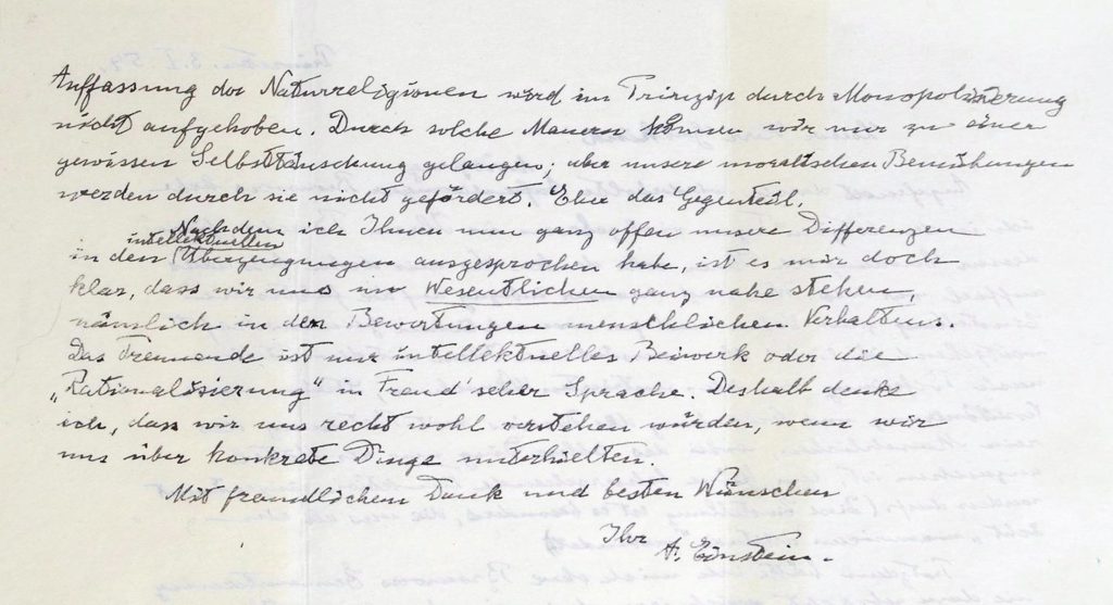 handschrift Einstein