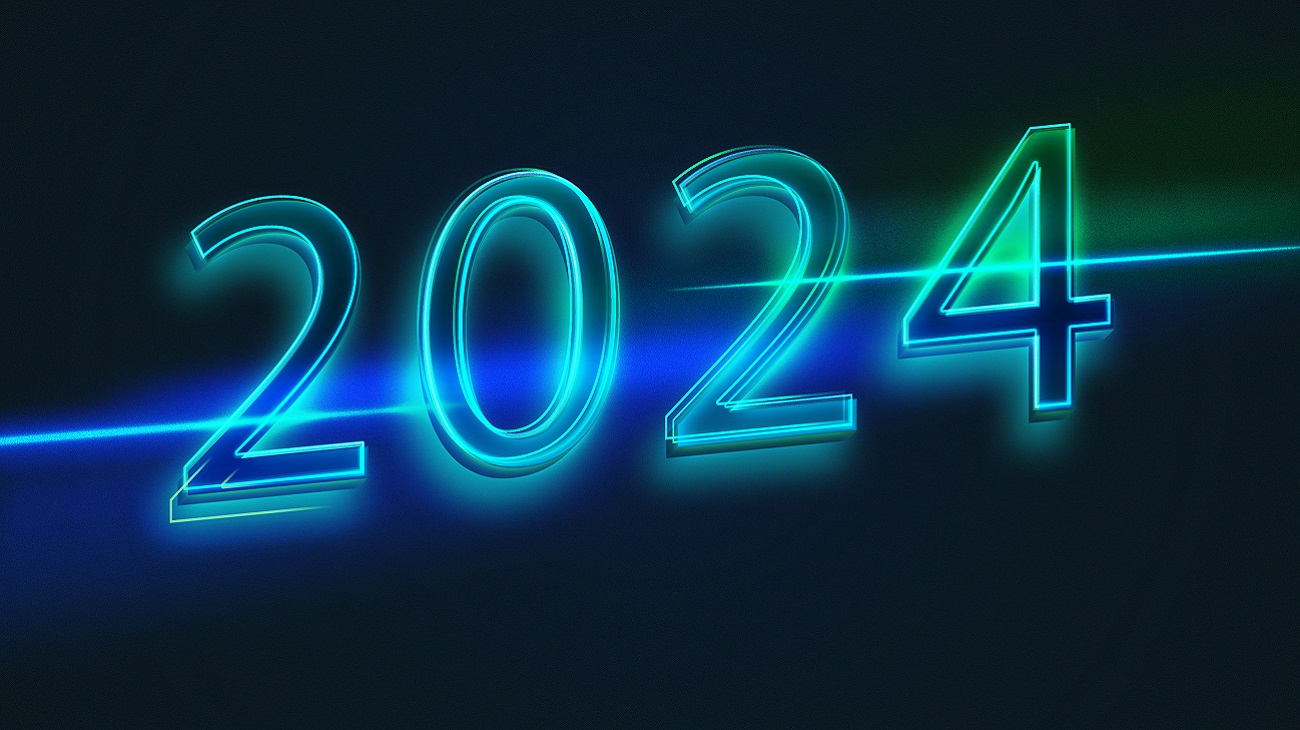 2024 in neon lichten, 2023 is voorbij