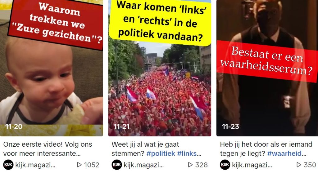 Thumbnails van KIJK TikToks