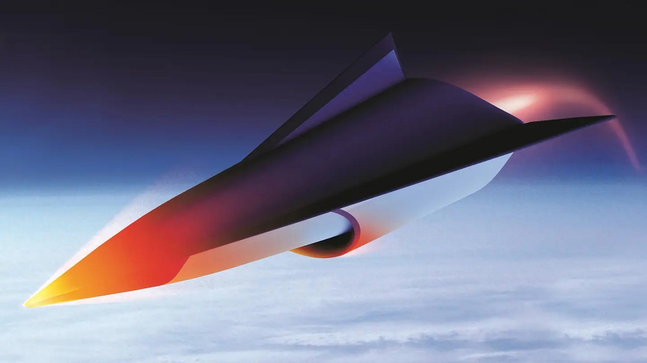Conceptafbeelding van hypersone raket met nieuwe motor van GE Aerospace