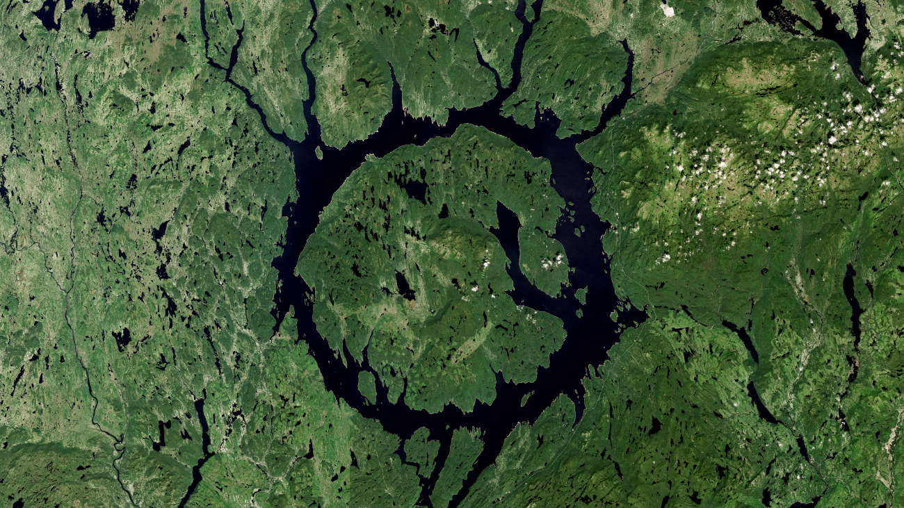 Satelliet foto van Manicouagan-meer