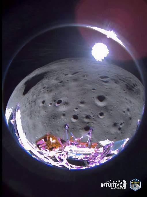 Foto van Odysseus van de maan, vlak voor de landing