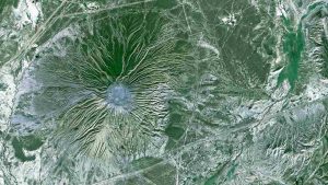 Satellietfoto van moddervulkaan