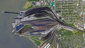 Satellietfoto van overslagterrein