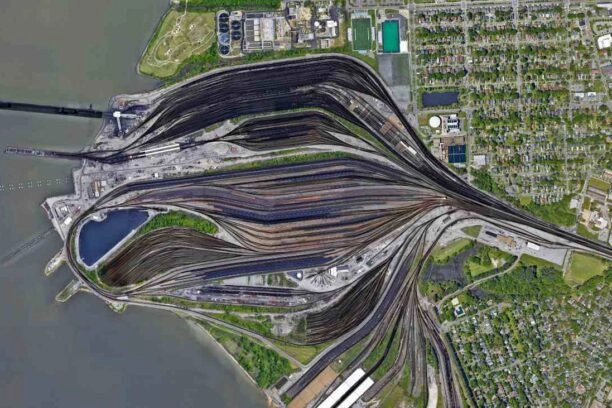 Satellietfoto van overslagterrein