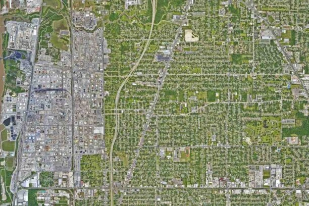 Satellietfoto van Baton Rouge