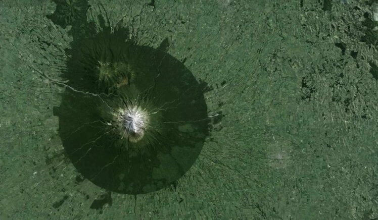 Satellietfoto van Mount Taranaki