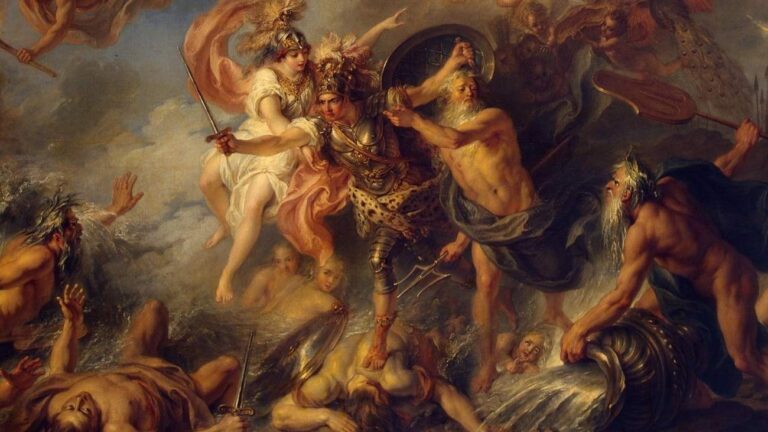Een woedende Achilles valt de Trojanen aan
