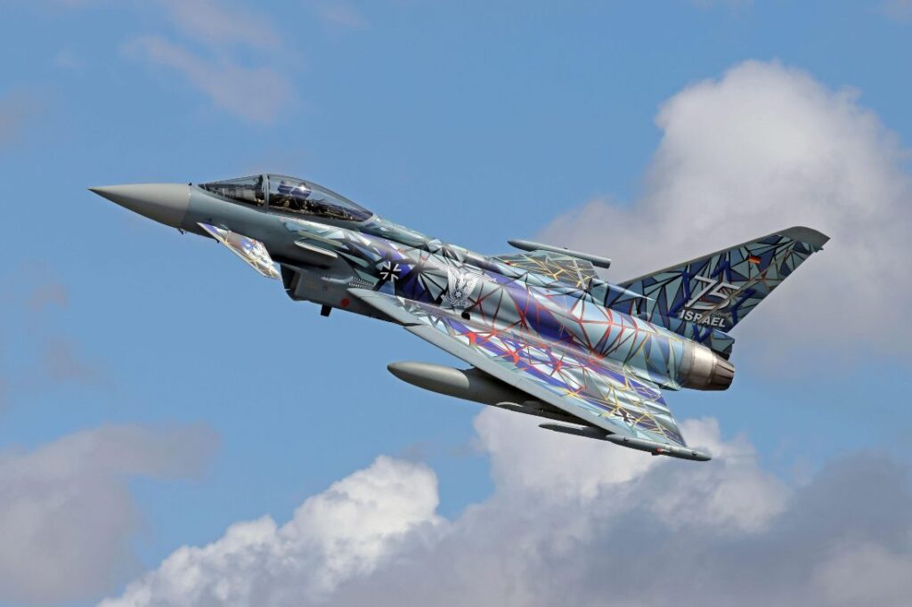 Eurofighter Typhoon geverfd ter ere van 75 jaar Israël