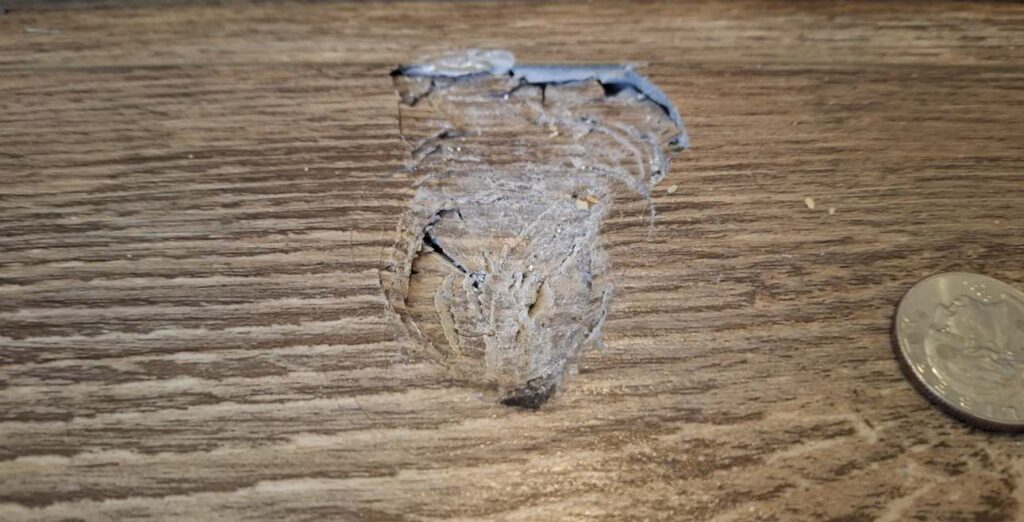 Deuk in de vloer, veroorzaakt door de McDonough-meteoriet