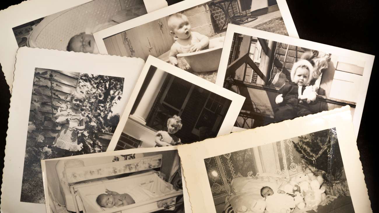 foto's van babytijd, herinneringen