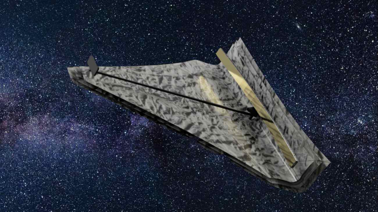 De ruimtetelescoop met een rechthoekige spiegel