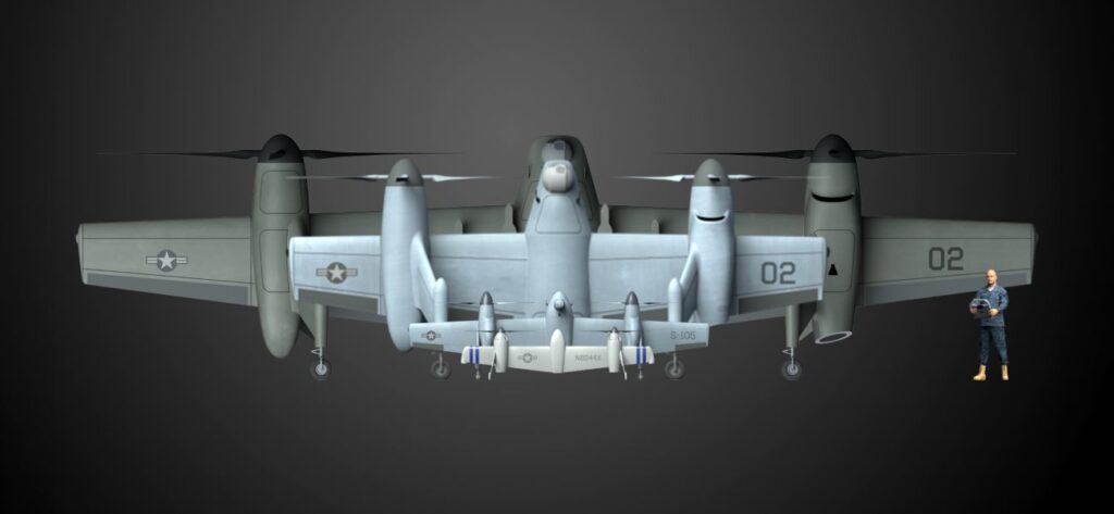 Conceptafbeelding van verschillende leden van de Nomad dronefamilie