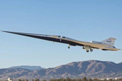 X-59 Quesst tijdens eerste vlucht