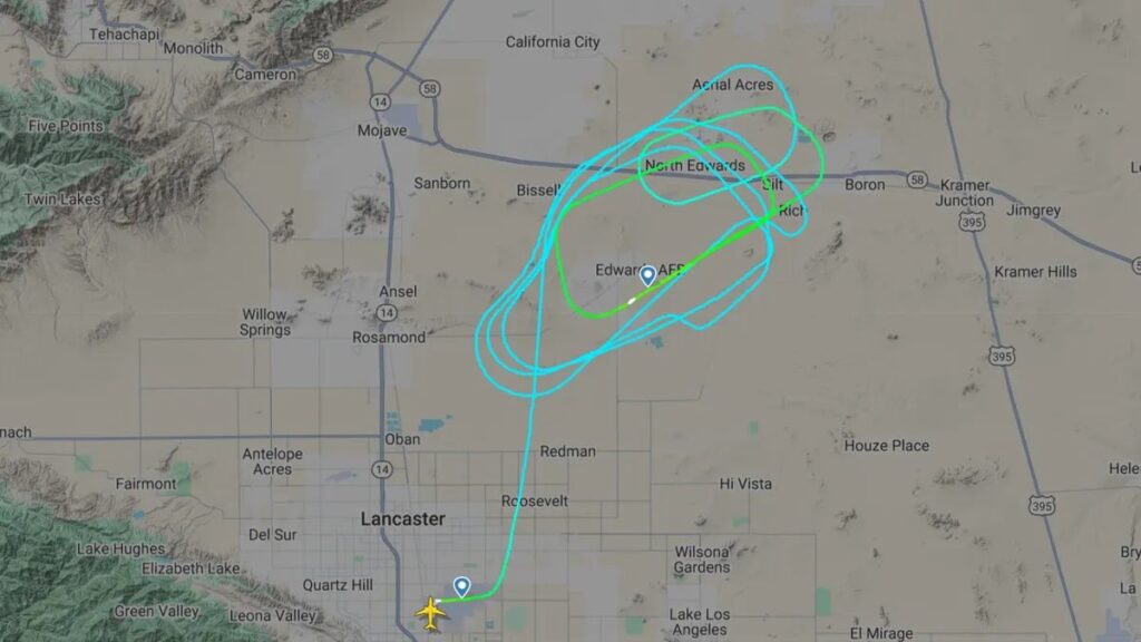 traject eerste vlucht x-59
