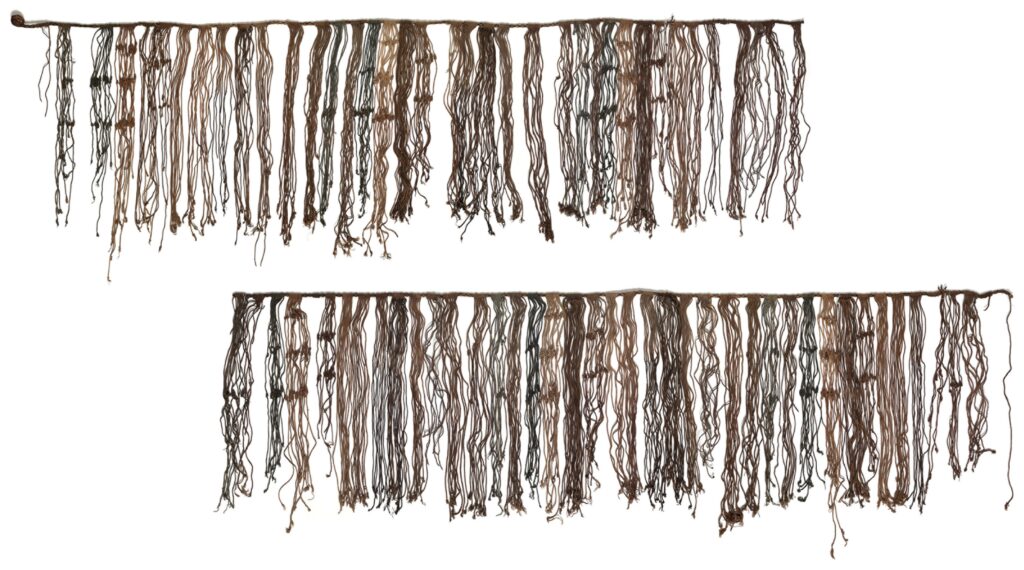 De quipu die is gevonden in de Pisco-vallei