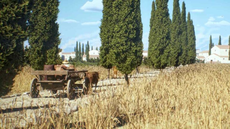 Animatie van een Romeinse weg