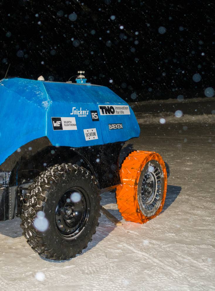 Gentoo met een ge-3D-printe luchtloze band