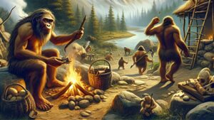 afbeelding van neanderthalers gemaakt door ai