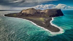 Luchtfoto van Surtsey
