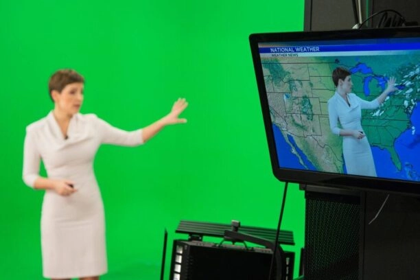 Weervrouw voor greenscreen