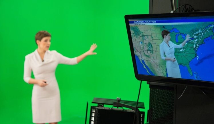 Weervrouw voor greenscreen