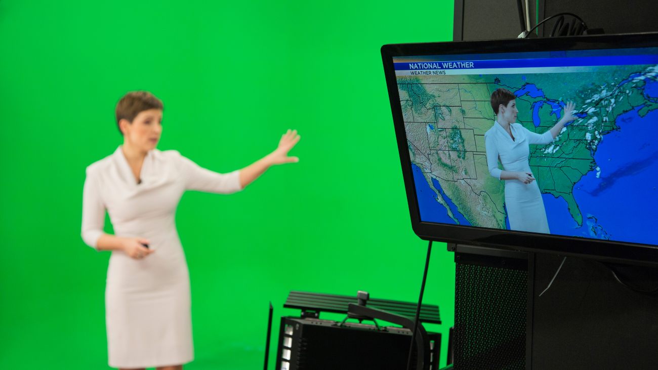 Weervrouw voor greenscreen