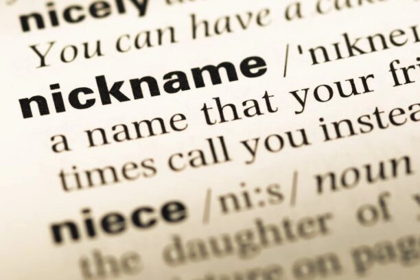 close-up van nickname in het woordenboek