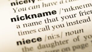 close-up van nickname in het woordenboek