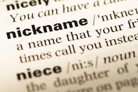 close-up van nickname in het woordenboek
