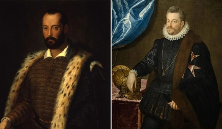 Groothertog Francesco I de' Medici links en zijn broer en opvolger Ferdinando rechts.